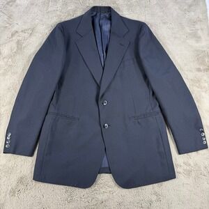 Vintage Bullock's Mens Navy Blue Blazer Jacket Union Made‎ Size 44 Career Office